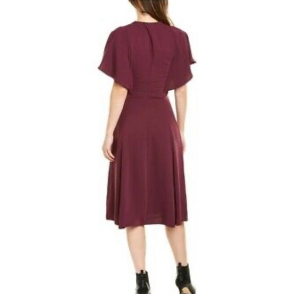 NWT Ted baker V-neck drape sleeve midi dress purple. Size small, new with tags! - Picture 2 of 7
